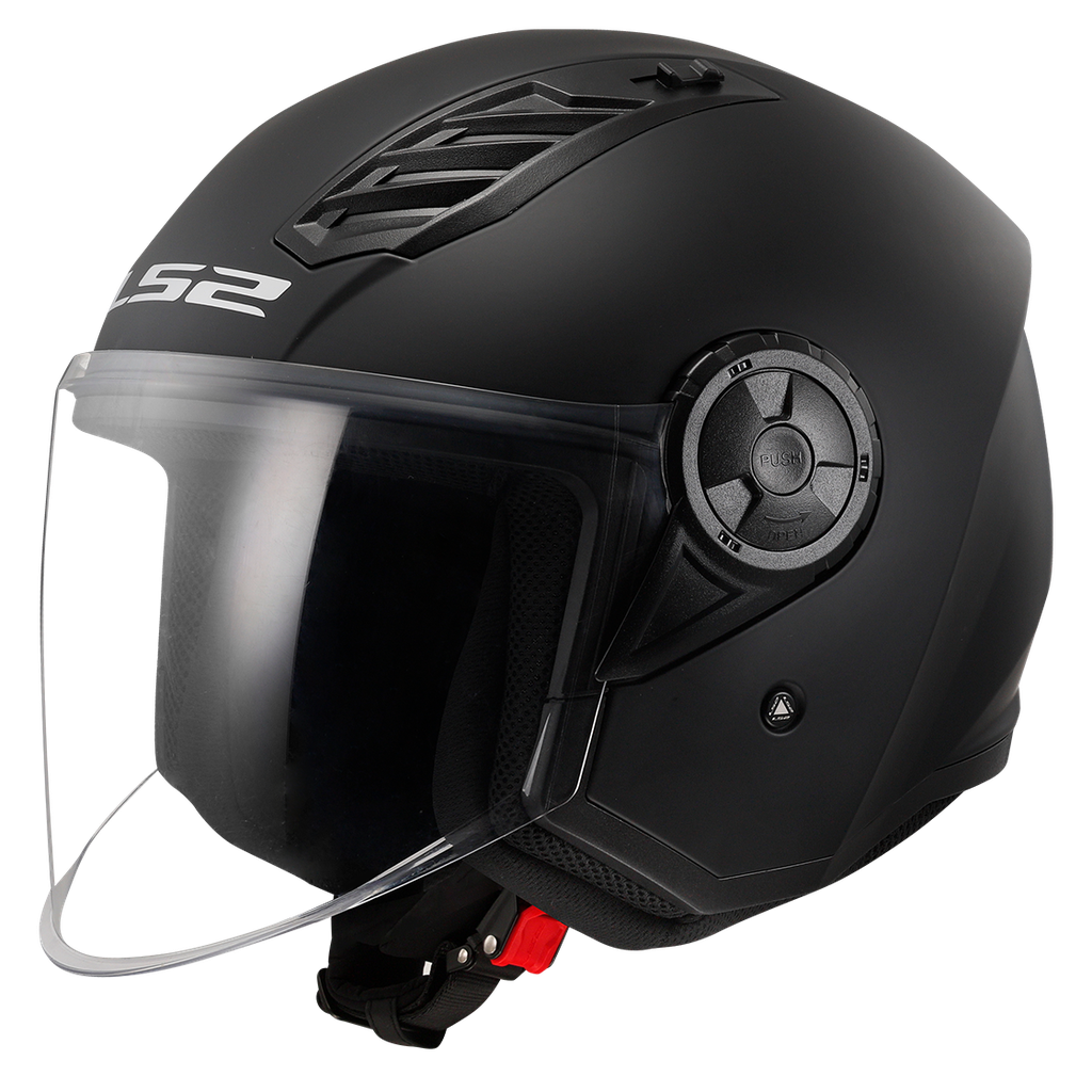 Casco Moto Jet LS2 OF616 Airflow II Sólido Mate Negro