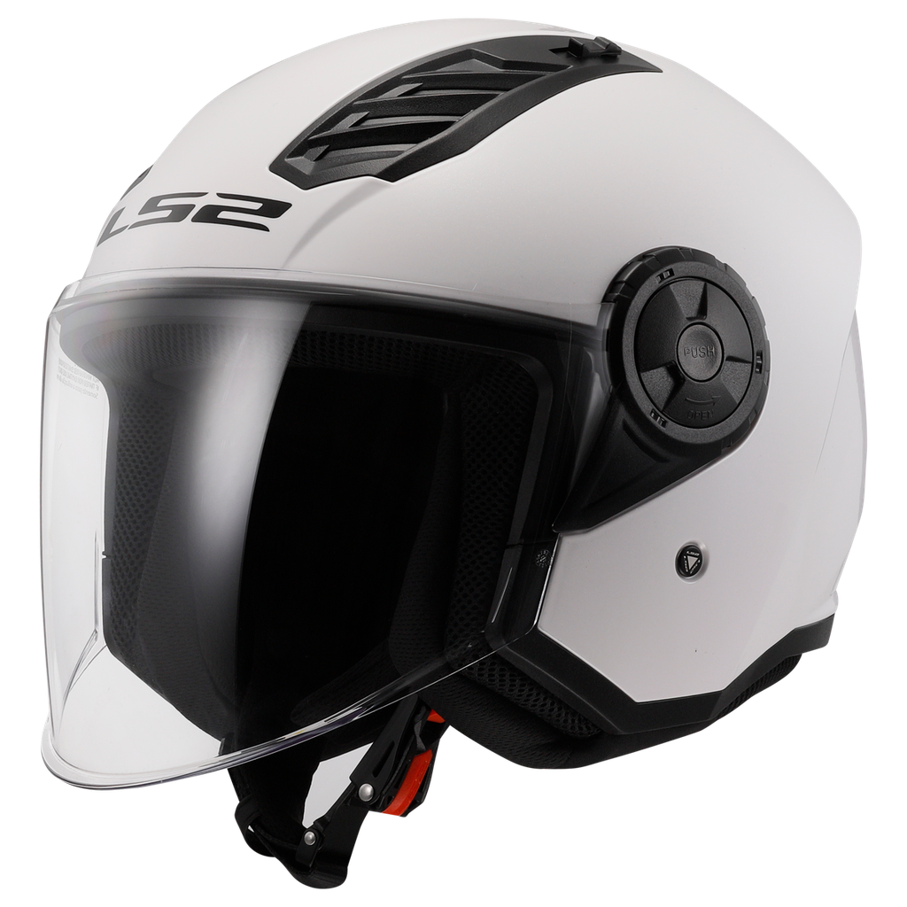 Casco Moto Jet LS2 OF616 Airflow II Sólido Brillo Blanco