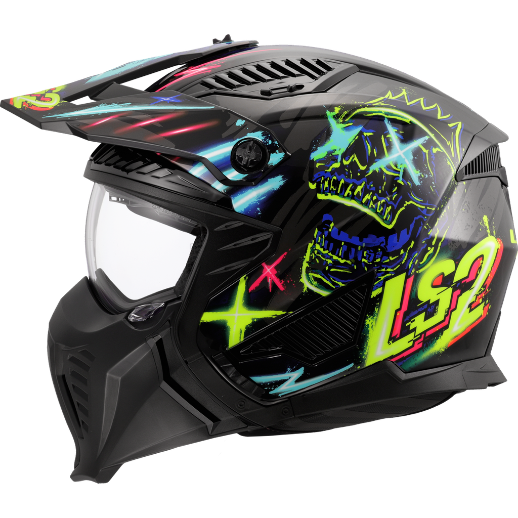 [366062412XS] LS2 OF606 DRIFTER RAYZ BLUE-06 Negro (XS)