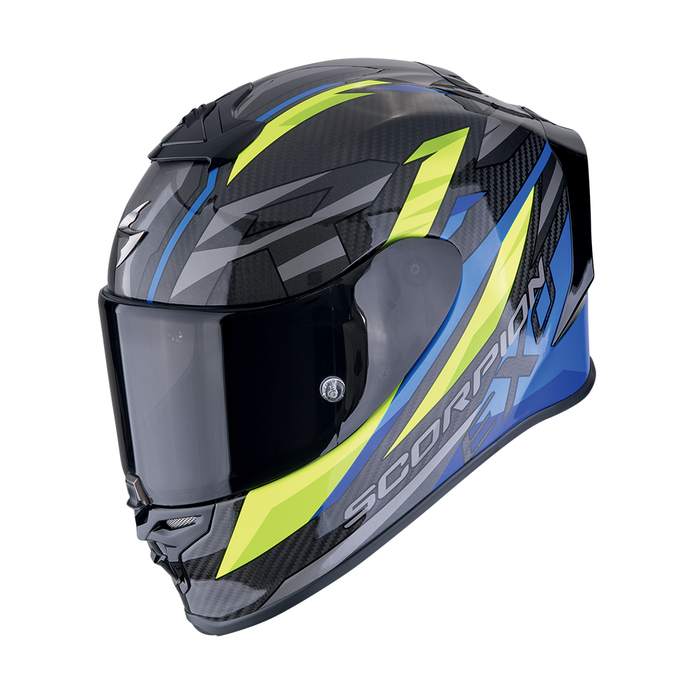 [110-506-191-02] Scorpion Exo-R1 Evo Carbon Air Runner Black-Blue-Neon Yellow (XS)