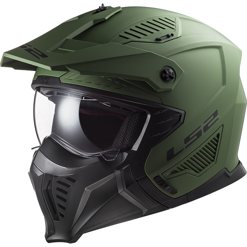[366061061XS] Casco Moto Jet LS2 OF606 Drifter Sólido Mate Military Verde (XS)