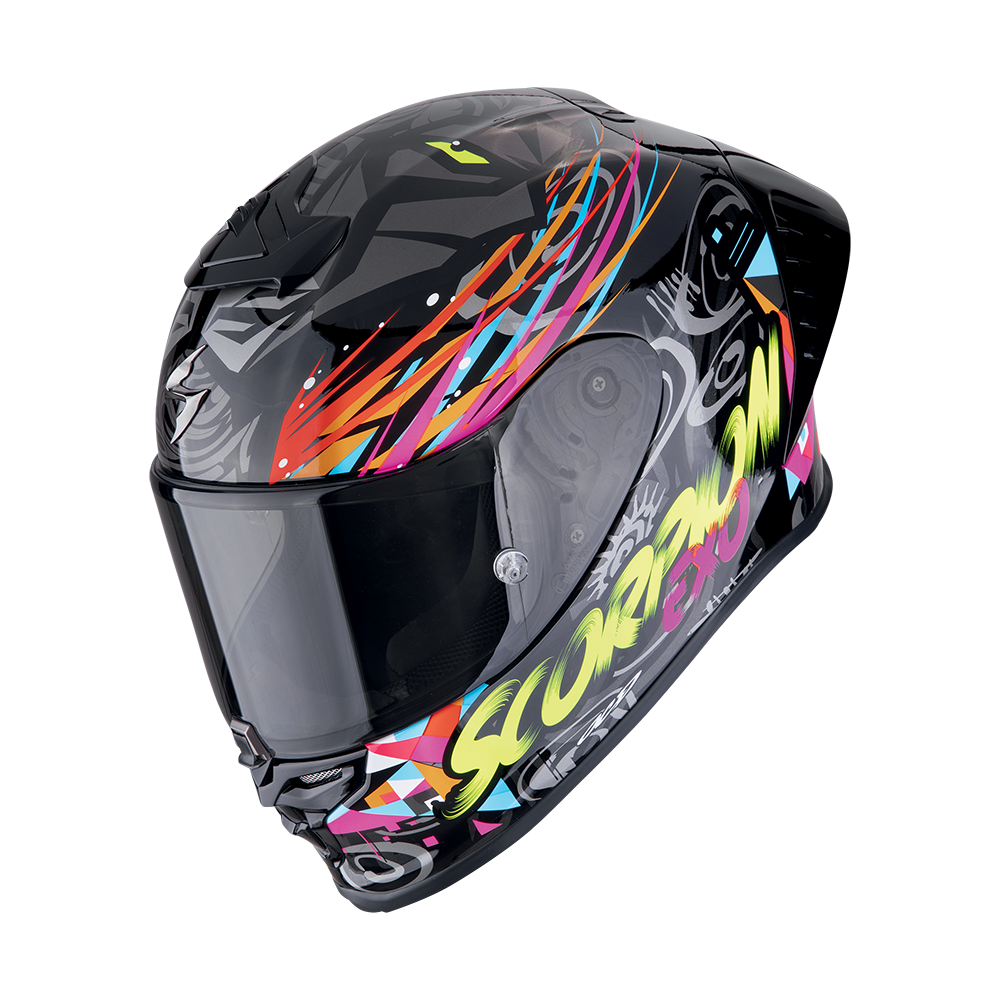 Casco Scorpion Exo-R1 Evo II Air Savage Negro-Azul-Rosa