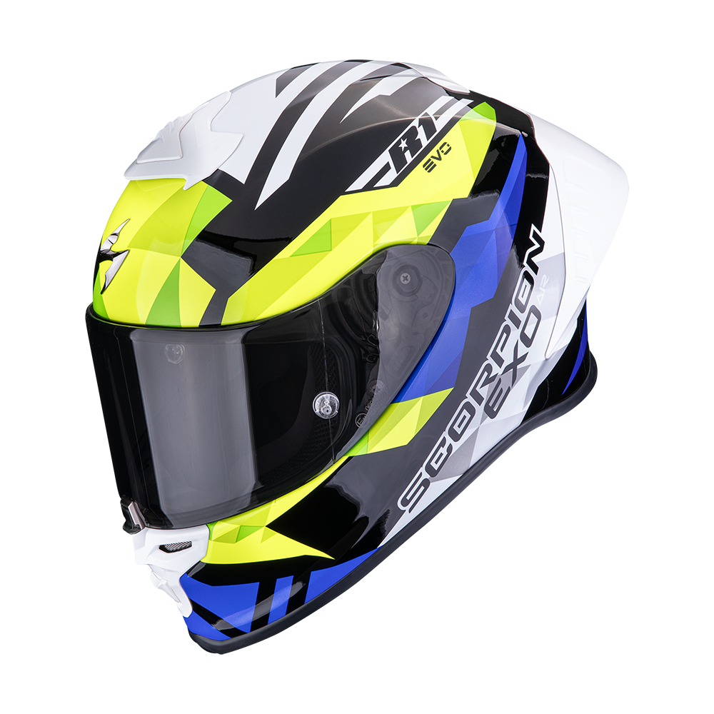[111-511-192-02] Casco Scorpion Exo-R1 Evo II Air Valere Negro-Azul-Amarillo Neón (XS)