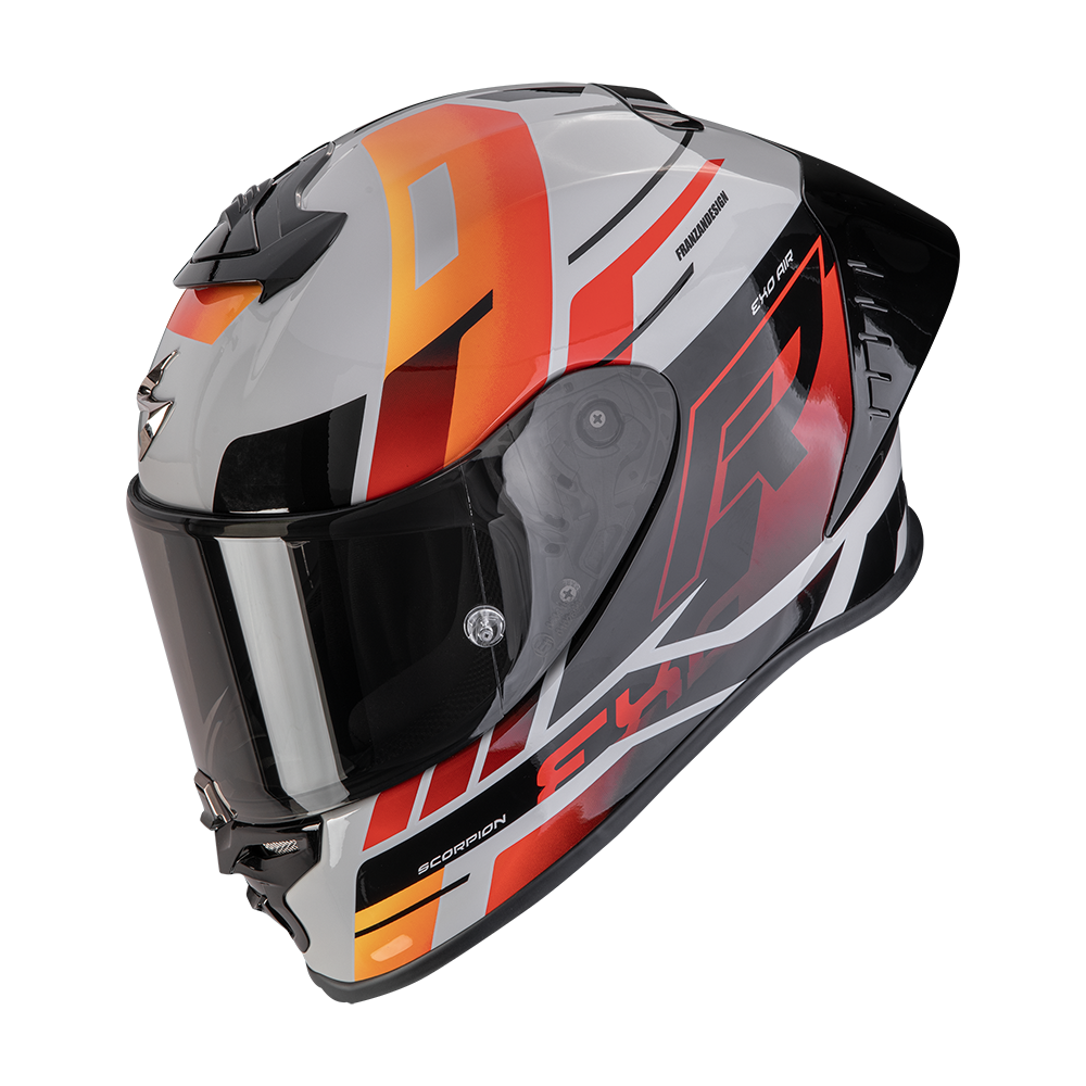 [111-536-385-02] Casco Scorpion Exo-R1 Evo II Air Adrenaline Gris-Rojo-Naranja (XS)