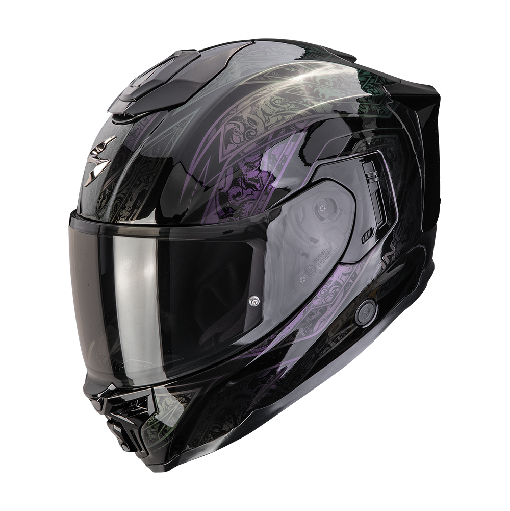 Casco Scorpion Exo-1500 Air Fantasy Negro-Camaleón