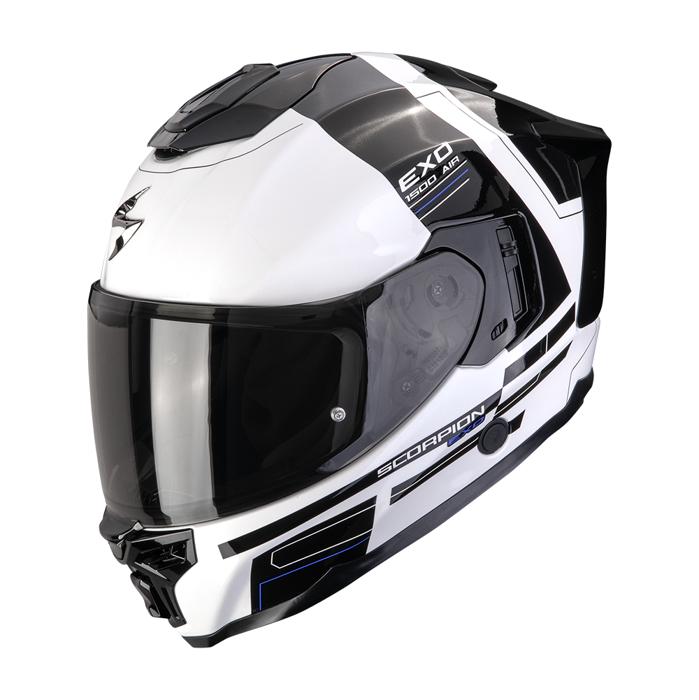 Casco Scorpion Exo-1500 Air Dual Blanco-Negro-Azul