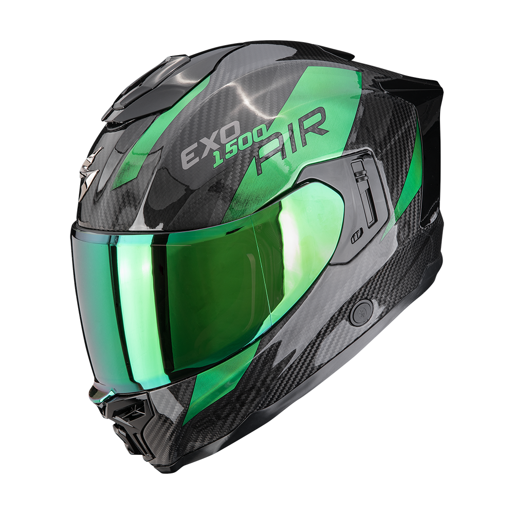 [115-483-69-02] Casco Scorpion Exo-1500 Carbon Air Platted Negro-Verde (XS)