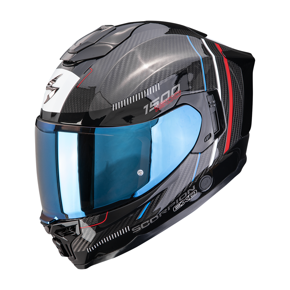 [115-518-323-02] Casco Scorpion Exo-1500 Carbon Air Zity Negro-Rojo-Azul (XS)