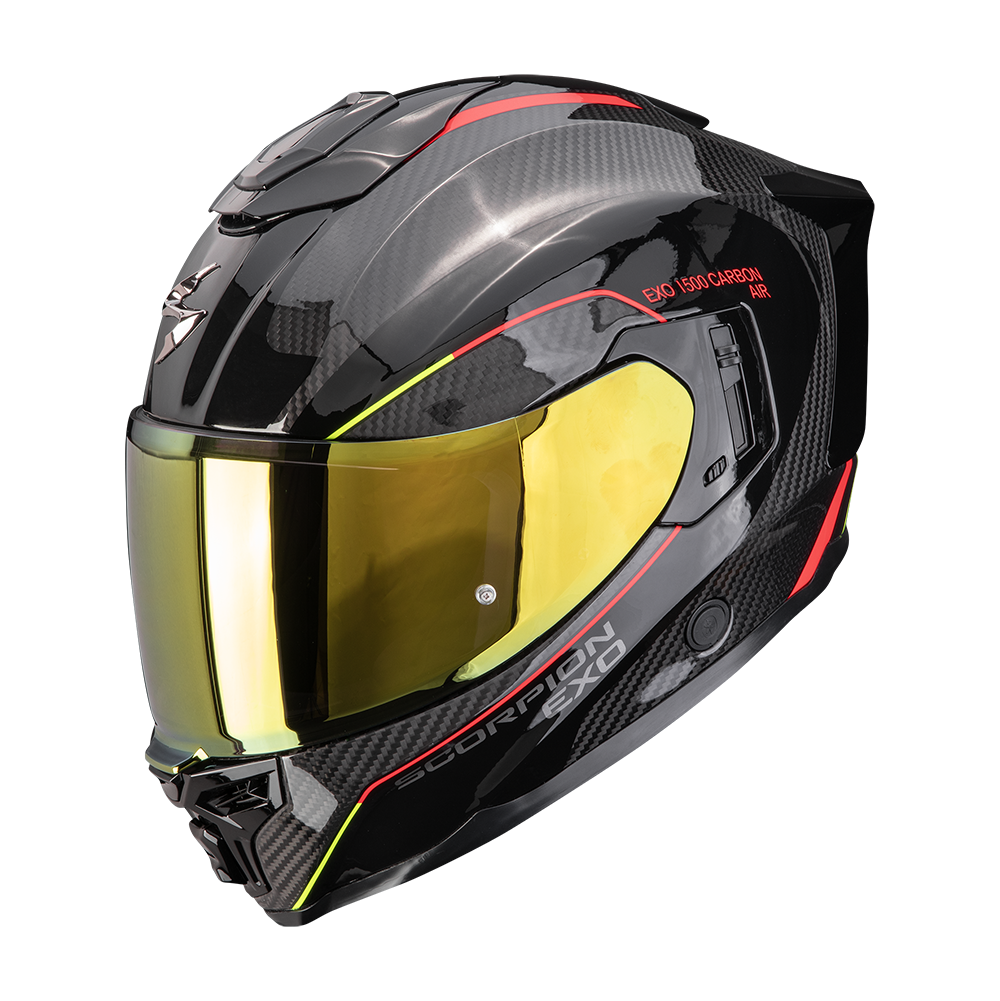 [115-545-102-02] Casco Scorpion Exo-1500 Carbon Air Mundi Negro-Rojo-Amarillo (XS)