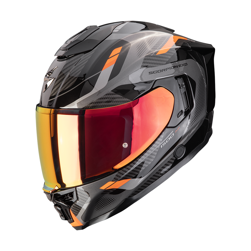 [115-546-78-02] Casco Scorpion Exo-1500 Air Sleek Negro-Naranja (XS)
