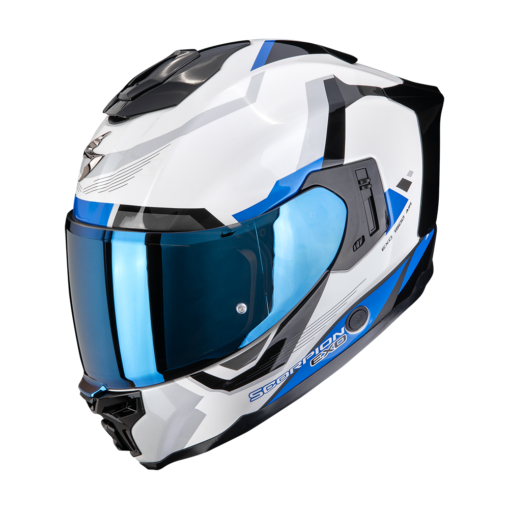 Casco Scorpion Exo-1500 Air Arena Blanco-Azul