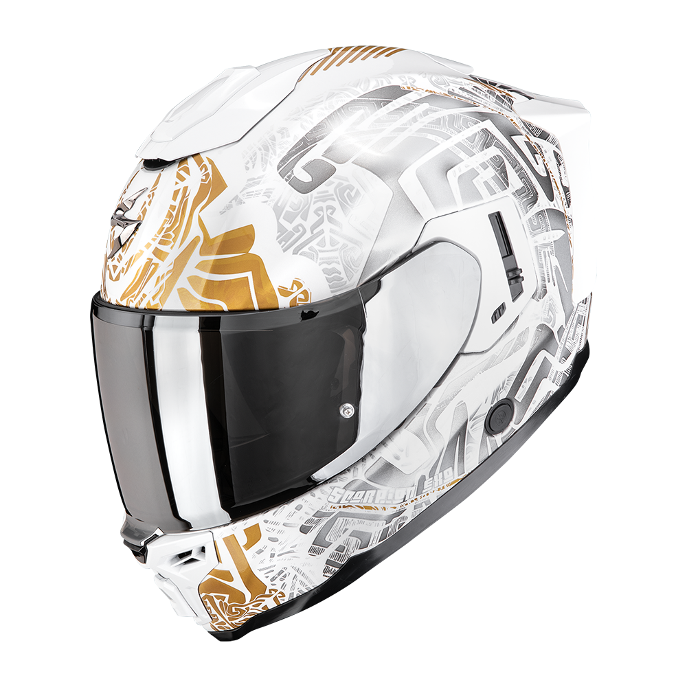 [115-548-396-02] Casco Scorpion Exo-1500 Air Apus Perla Blanco-Gris-Oro (XS)