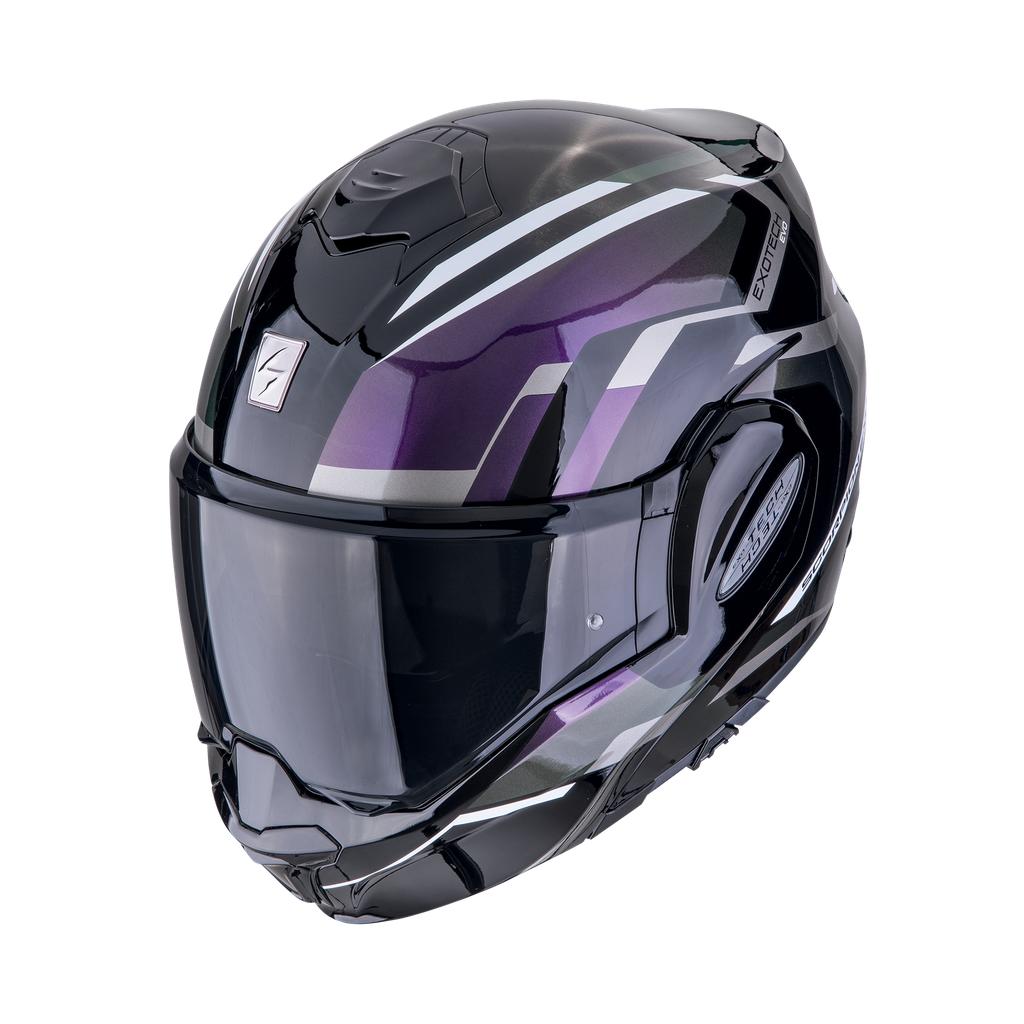 [118-210-38-02] Casco Scorpion Exo-Tech Evo Furio Negro-Camaleón (XS)