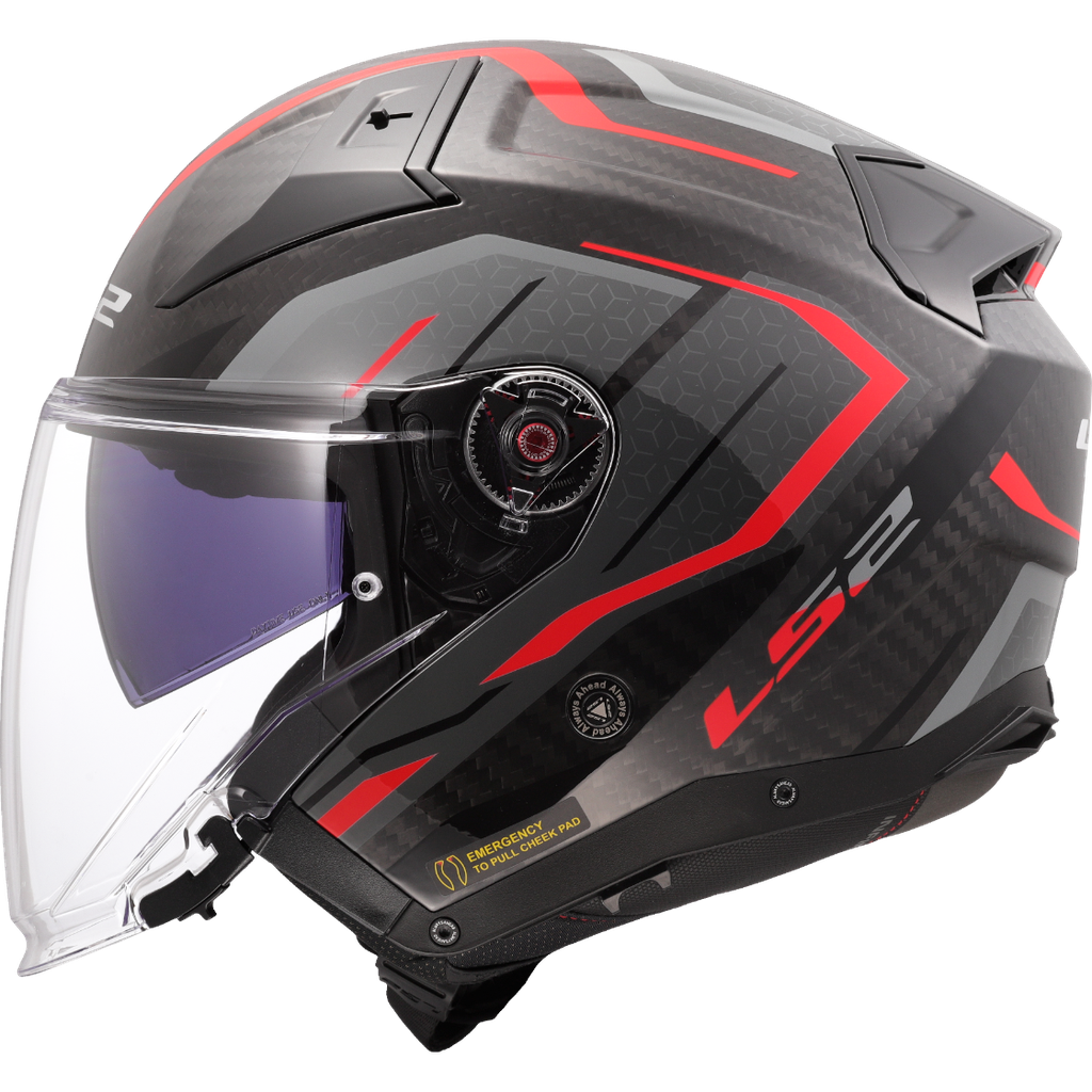 [366035432XS] Casco Moto Jet LS2 OF603 Infinity II C Urus Rojo (XS)