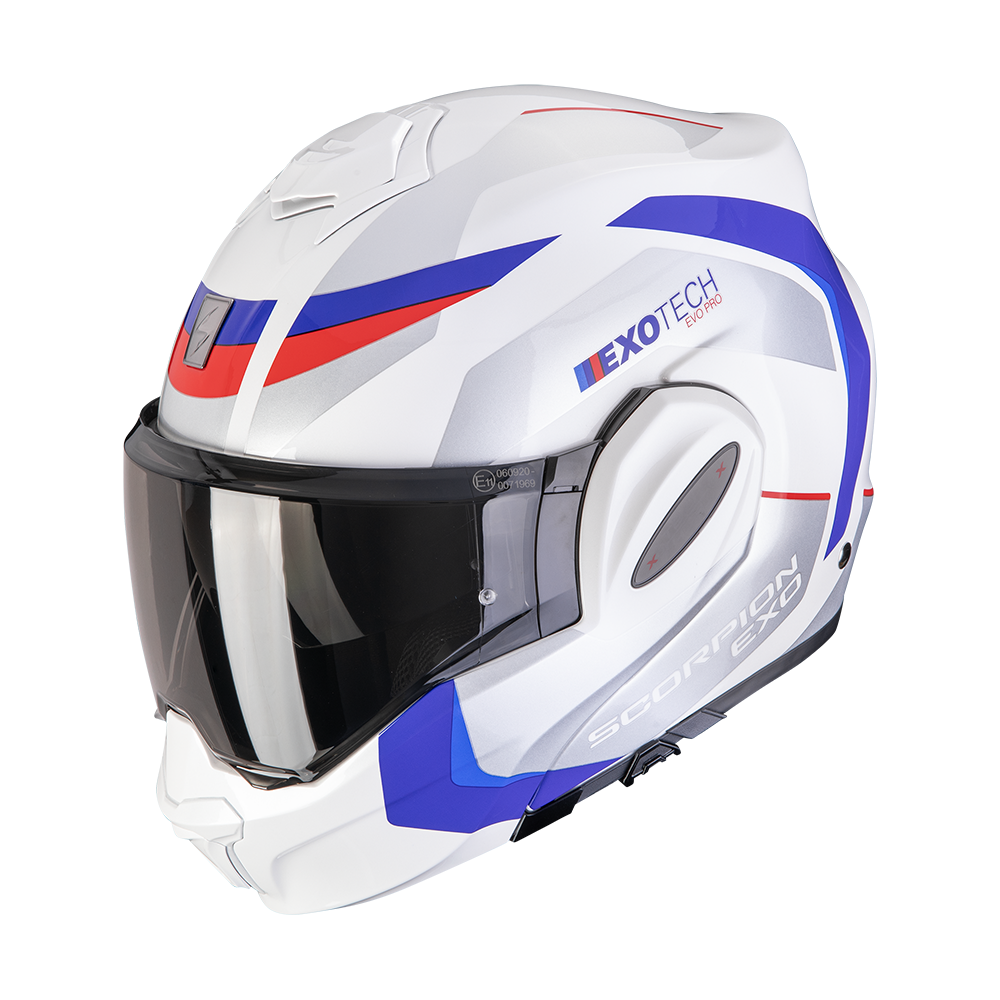 [119-525-236-02] Casco Scorpion Exo-Tech Evo Pro Acuti Blanco-Azul-Rojo (XS)