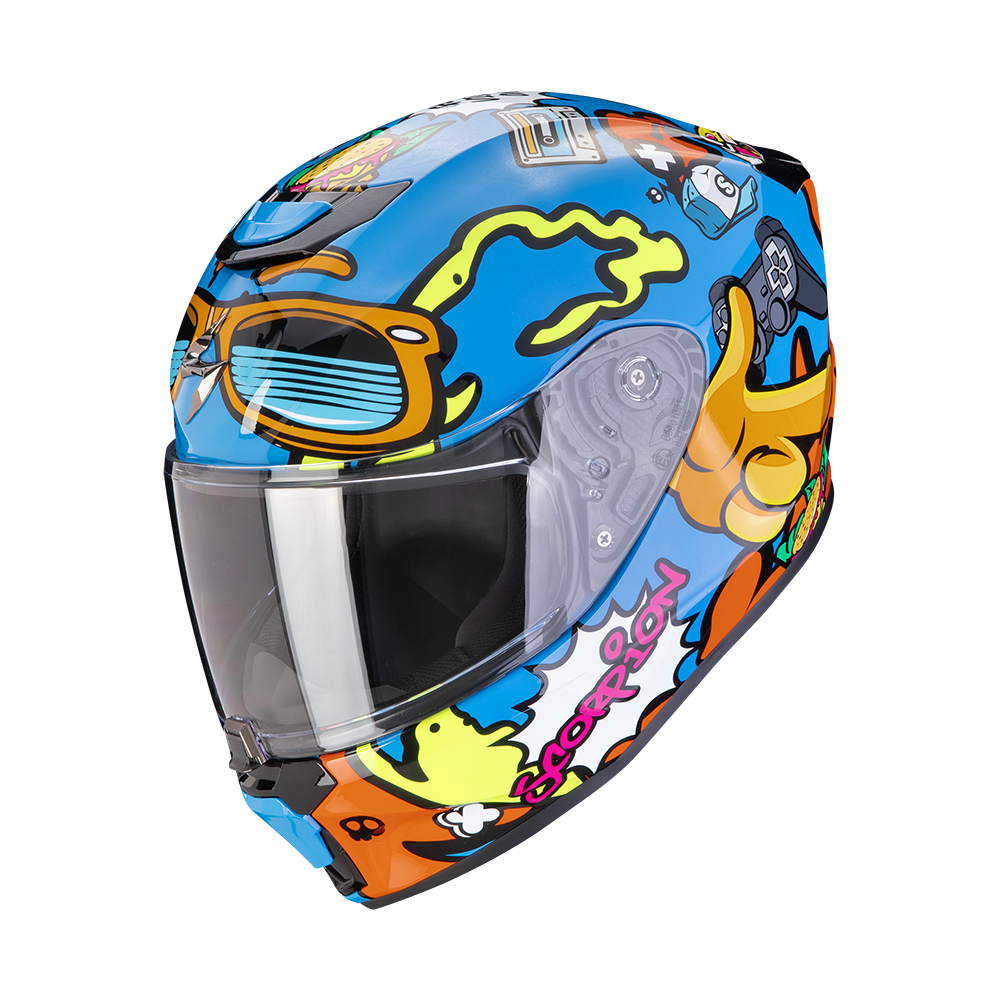 [120-437-204-03] Casco Scorpion Exo-Jnr Air Fun Azul-Naranja (S)
