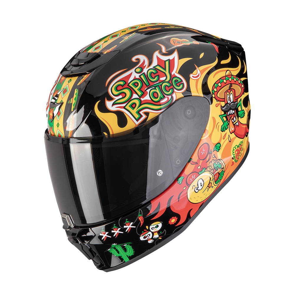 [120-539-389-03] Casco Scorpion Exo-Jnr Air Yucatan Negro-Amarillo-Rojo (S)