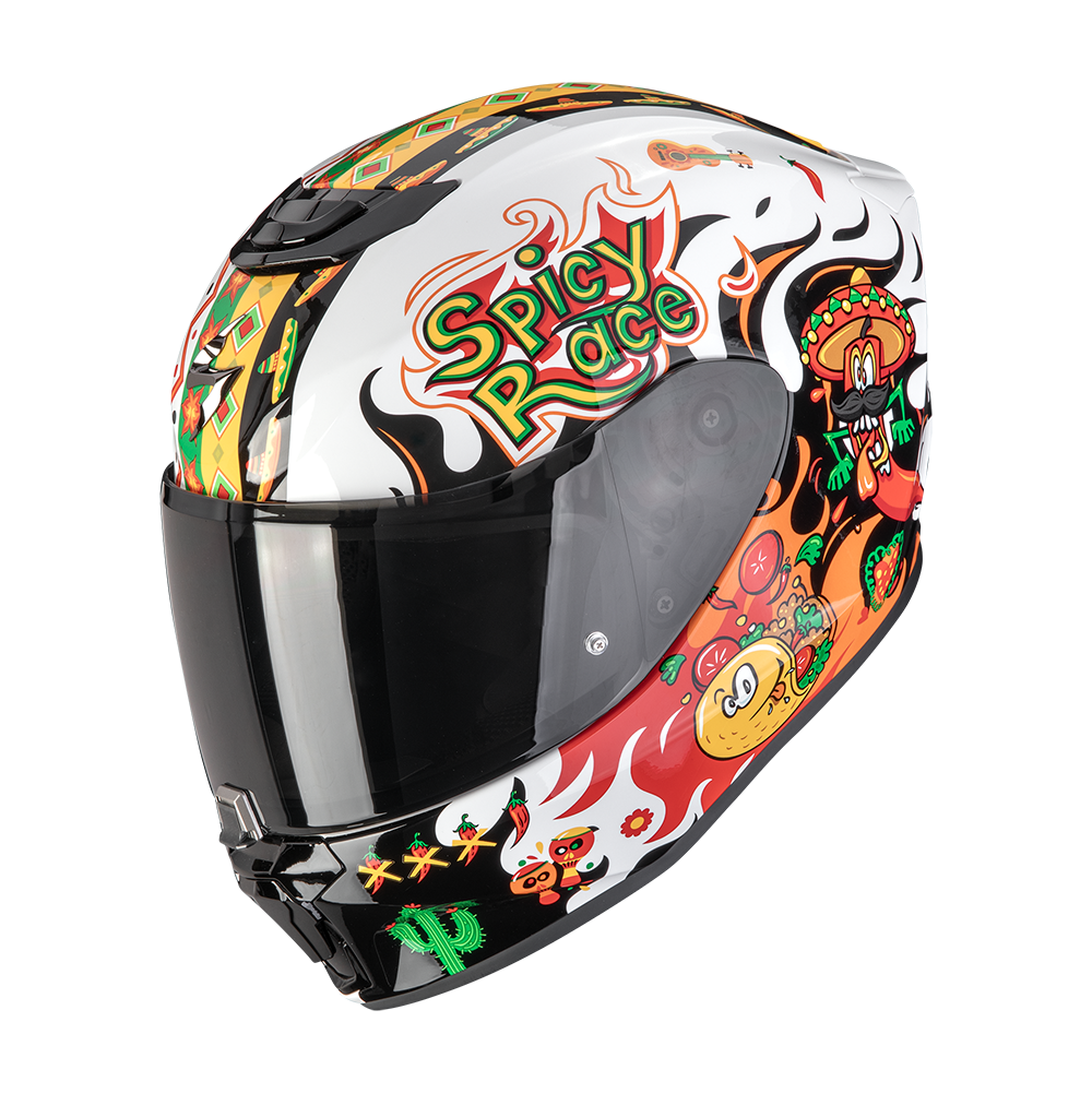 [120-539-390-03] Casco Scorpion Exo-Jnr Air Yucatan Blanco-Naranja-Negro (S)
