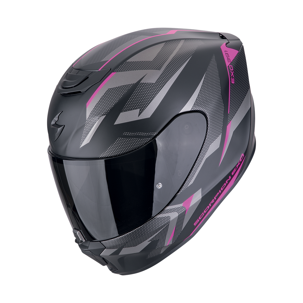 [139-474-71-02] Casco Scorpion Exo-391 Aaxo Mate Negro-Rosa (XS)