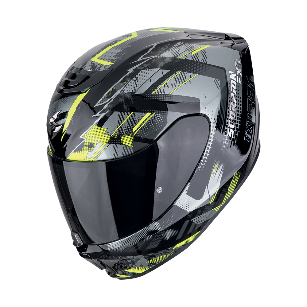 Casco Scorpion Exo-391 Clutter Negro-Amarillo Neón