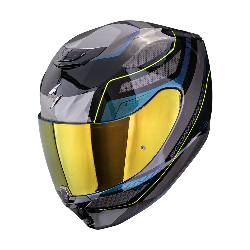 [139-538-66-02] Casco Scorpion Exo-391 Leo Negro-Azul (XS)