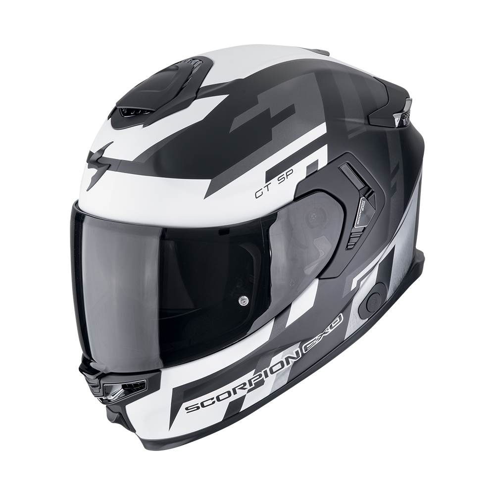 Casco Scorpion Exo-Gt Sp Air Tornado Mate Negro Plata