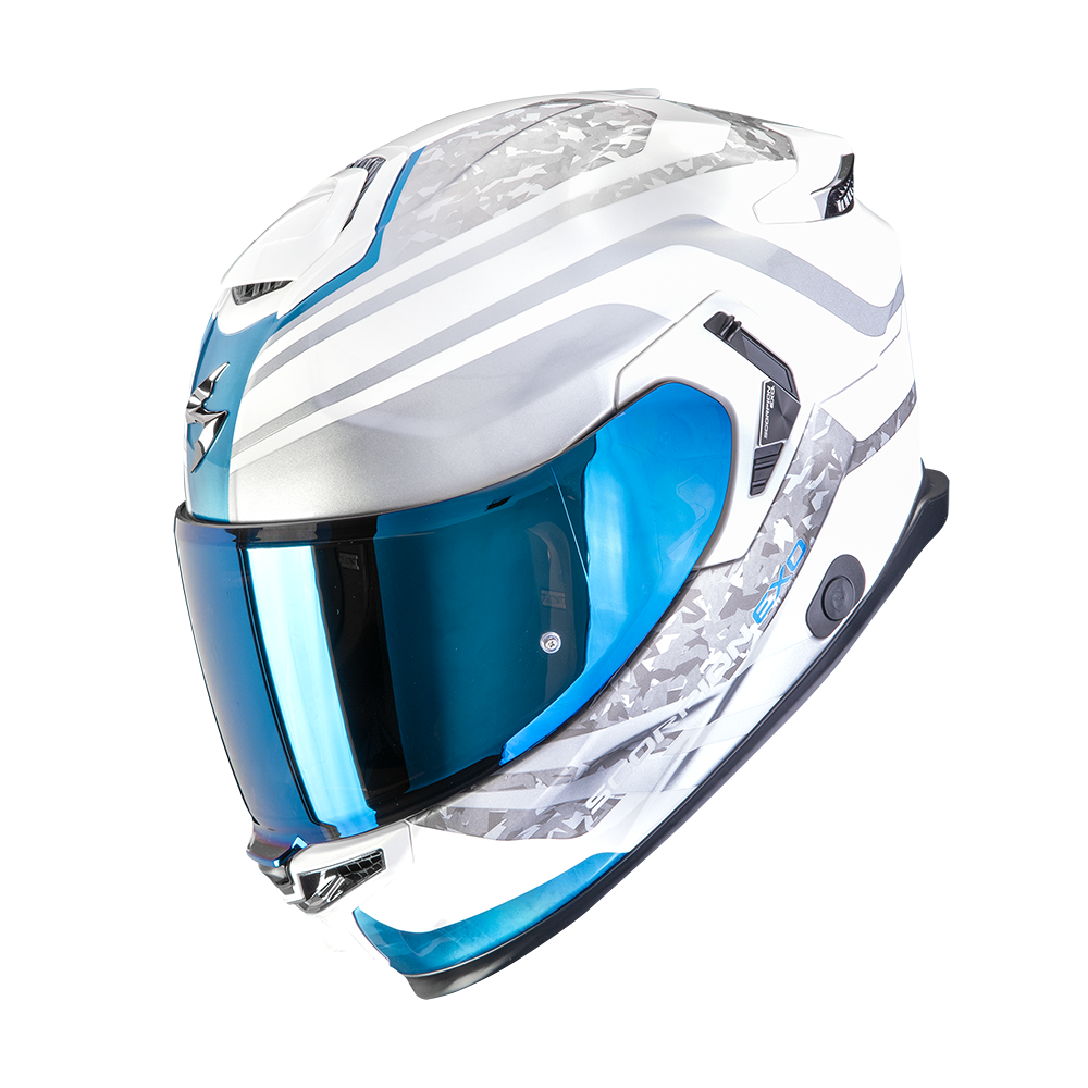 [150-533-74-02] Casco Scorpion Exo-Gt Sp Air Arten Blanco Azul (XS)