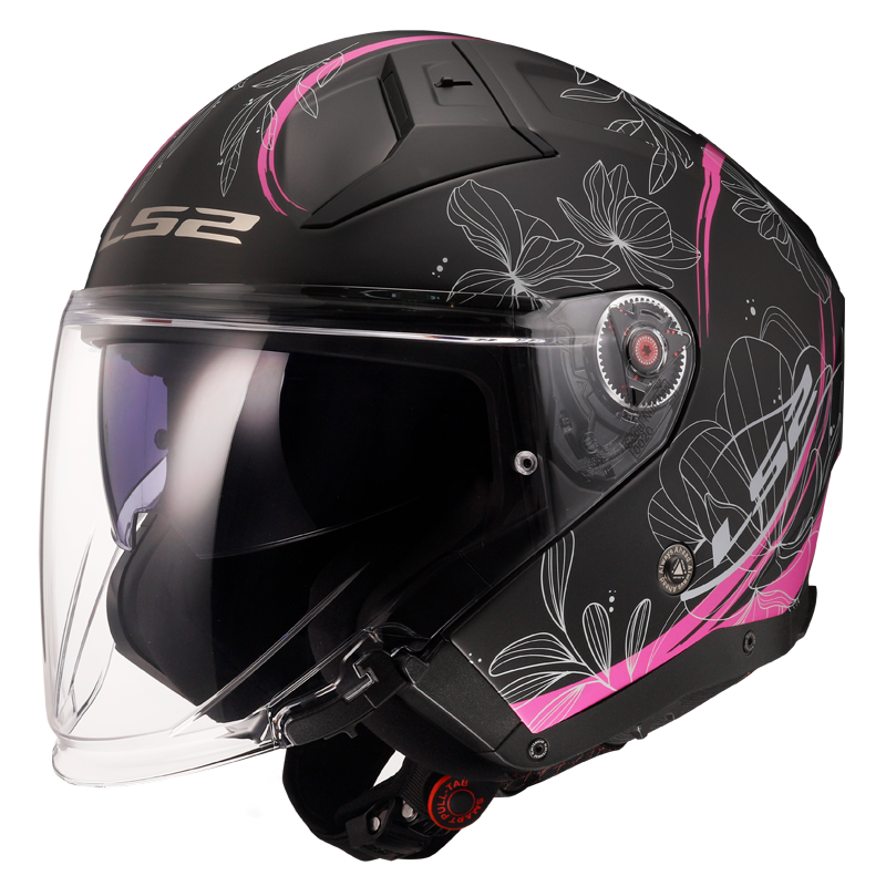 [366032046XS] Casco Moto Jet LS2 OF603 Infinity II Lotus Mate Rosa (XS)