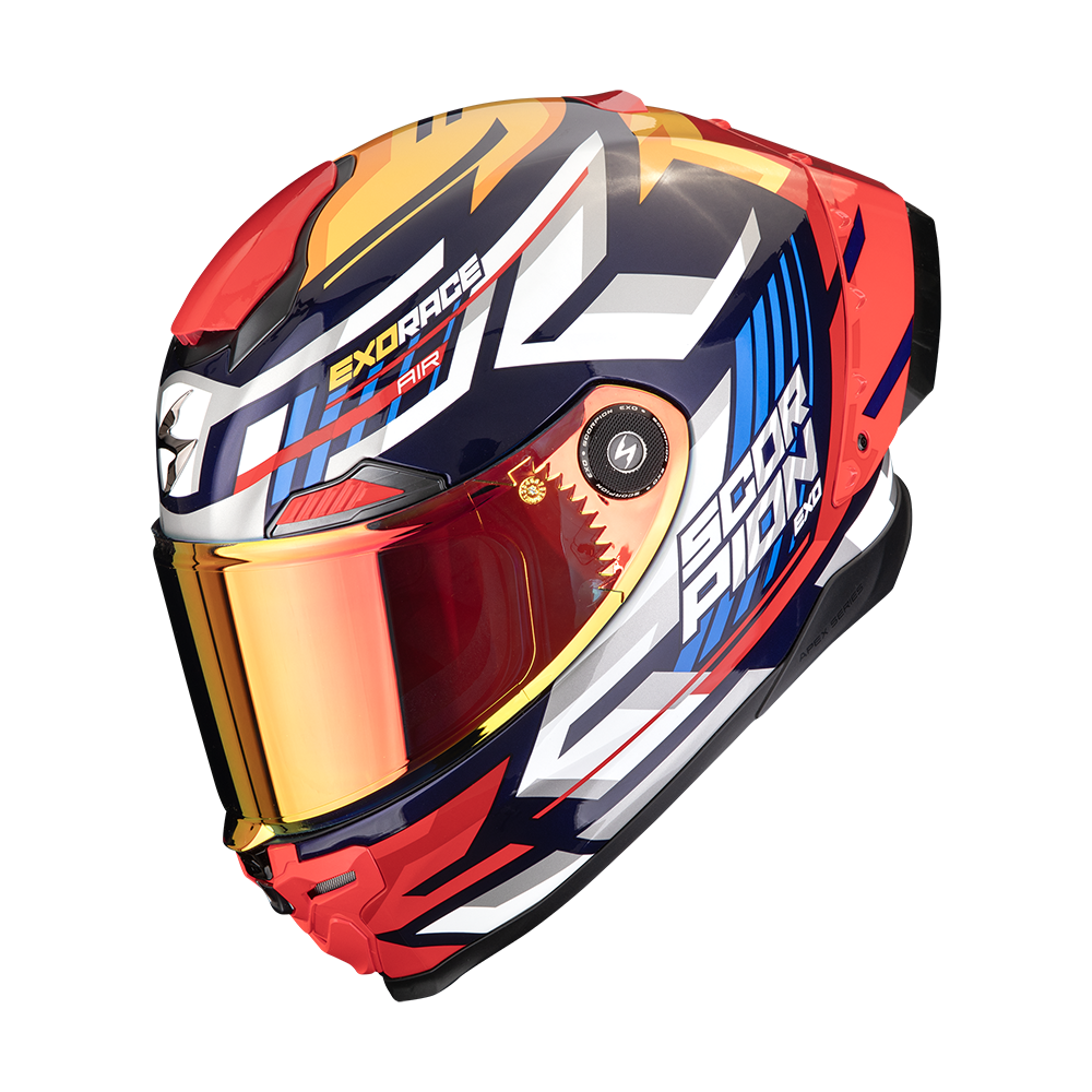 [161-513-372-02] Casco Scorpion Exo-Race Air Kobra Azul Amarillo Rojo (XS)