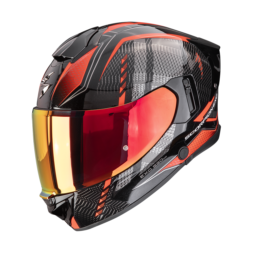 [173-529-244-02] Casco Scorpion Exo-530 Air Theras Metálico Negro-Rojo (XS)