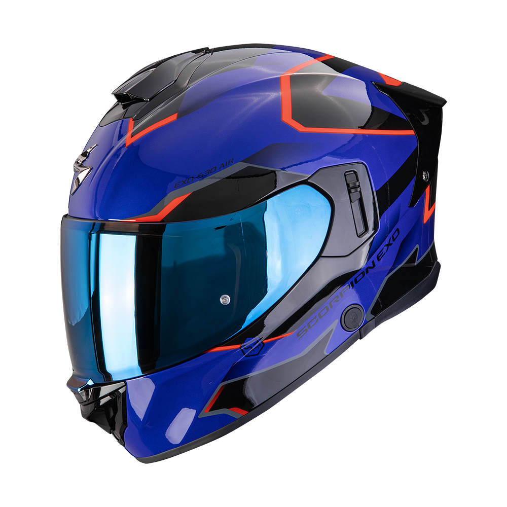 Casco Scorpion Exo-530 Air Clip Azul-Negro-Rojo