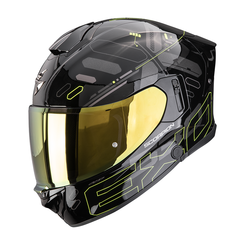 Casco Scorpion Exo-530 Air Fond Negro-Amarillo Neón