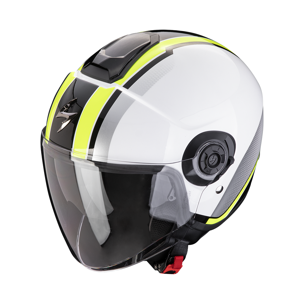 Casco Scorpion Exo-City II Vel Blanco-Amarillo Neón