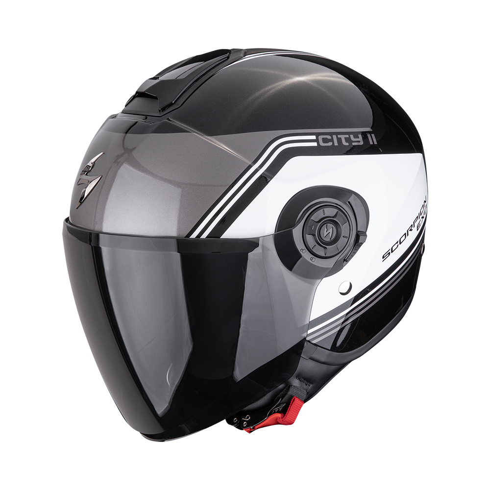 Casco Scorpion Exo-City II Vita Negro Metálico-Blanco