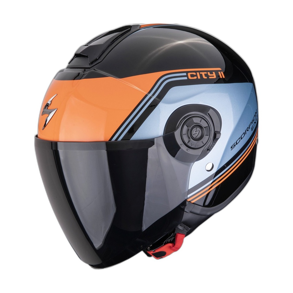 [183-543-370-02] Casco Scorpion Exo-City II Vita Negro-Azul-Naranja (XS)