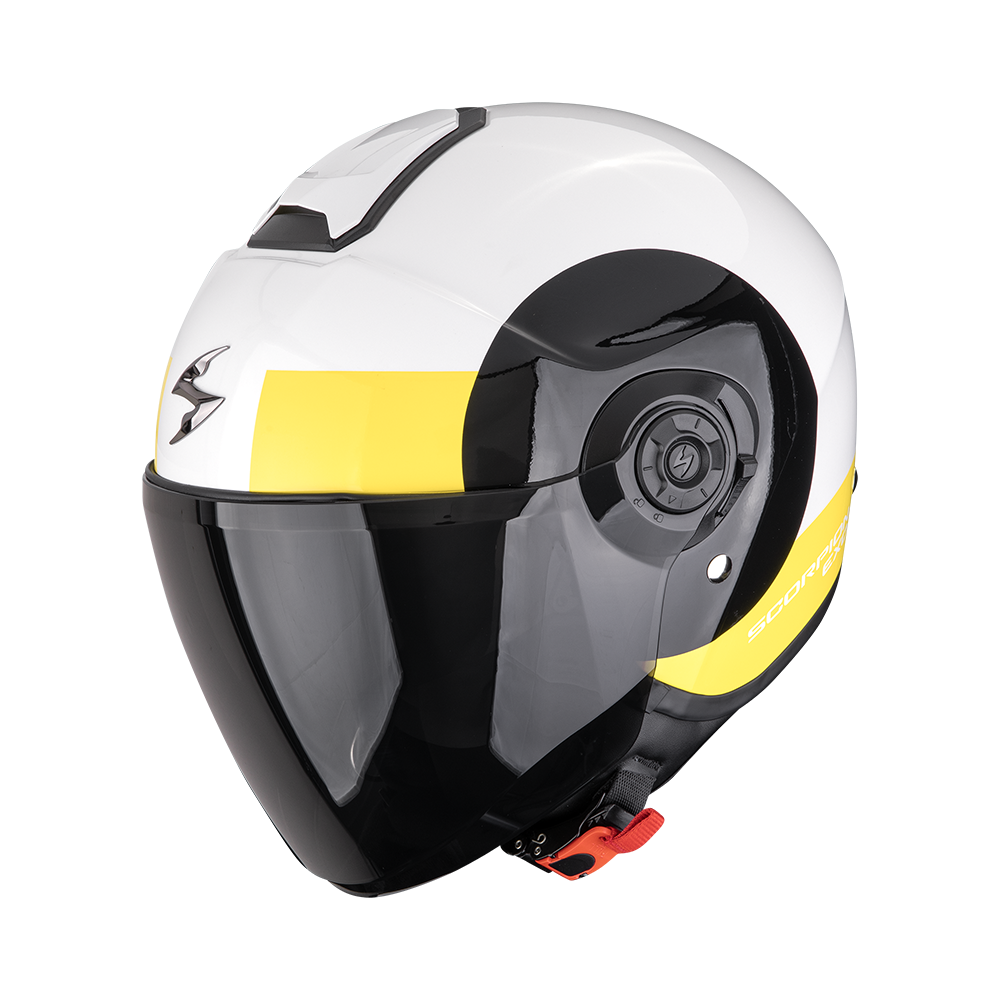 Casco Scorpion Exo-City II Sheer Blanco-Negro-Amarillo