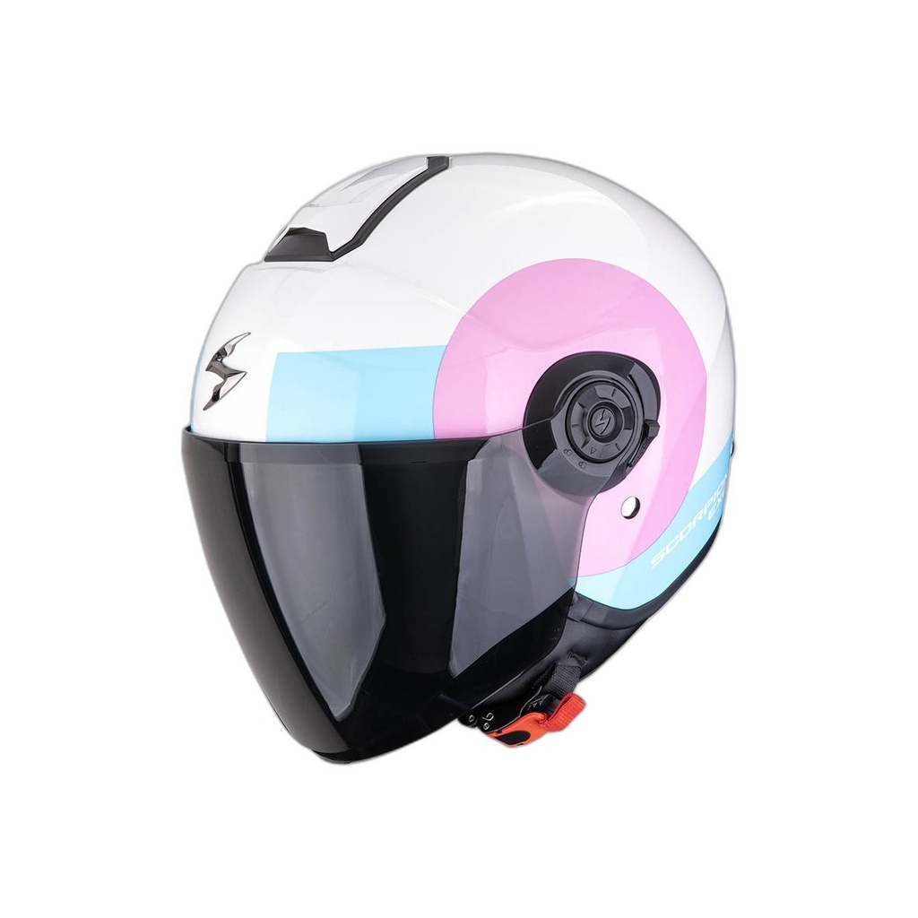 [183-544-392-01] Casco Scorpion Exo-City II Blanco Rosado Azul Claro (XXS)