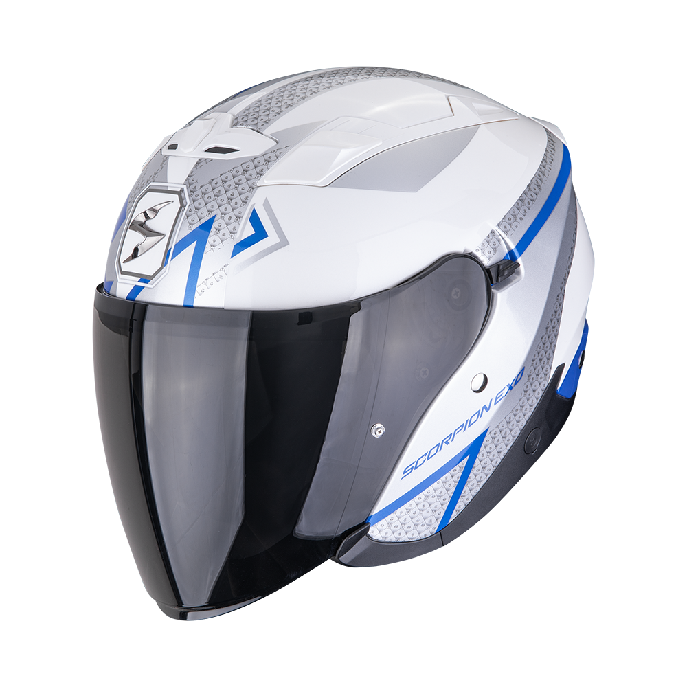 [23-545-74-02] Casco Scorpion Exo-230 Loop Blanco-Azul (XS)