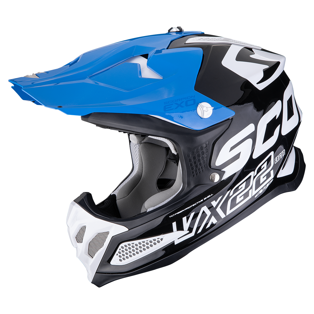 Casco Scorpion Vx-22 Air Updown Negro-Blanco-Azul