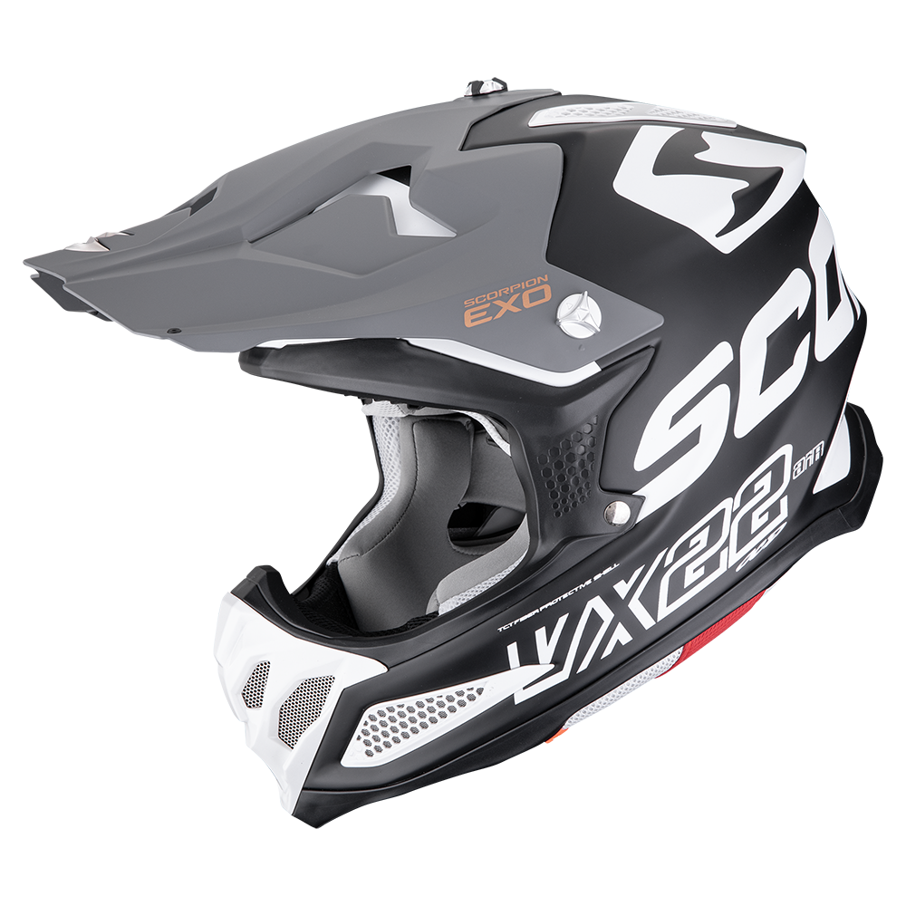 Casco Scorpion Vx-22 Air Updown Negro Mate-Blanco-Gris