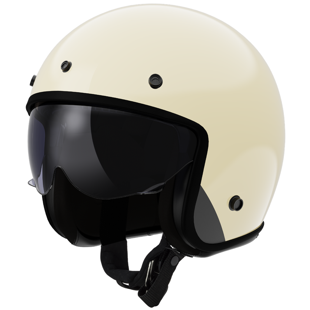 [366011058XS] Casco Moto Jet LS2 OF601 Bob II Sólido Cream (XS)