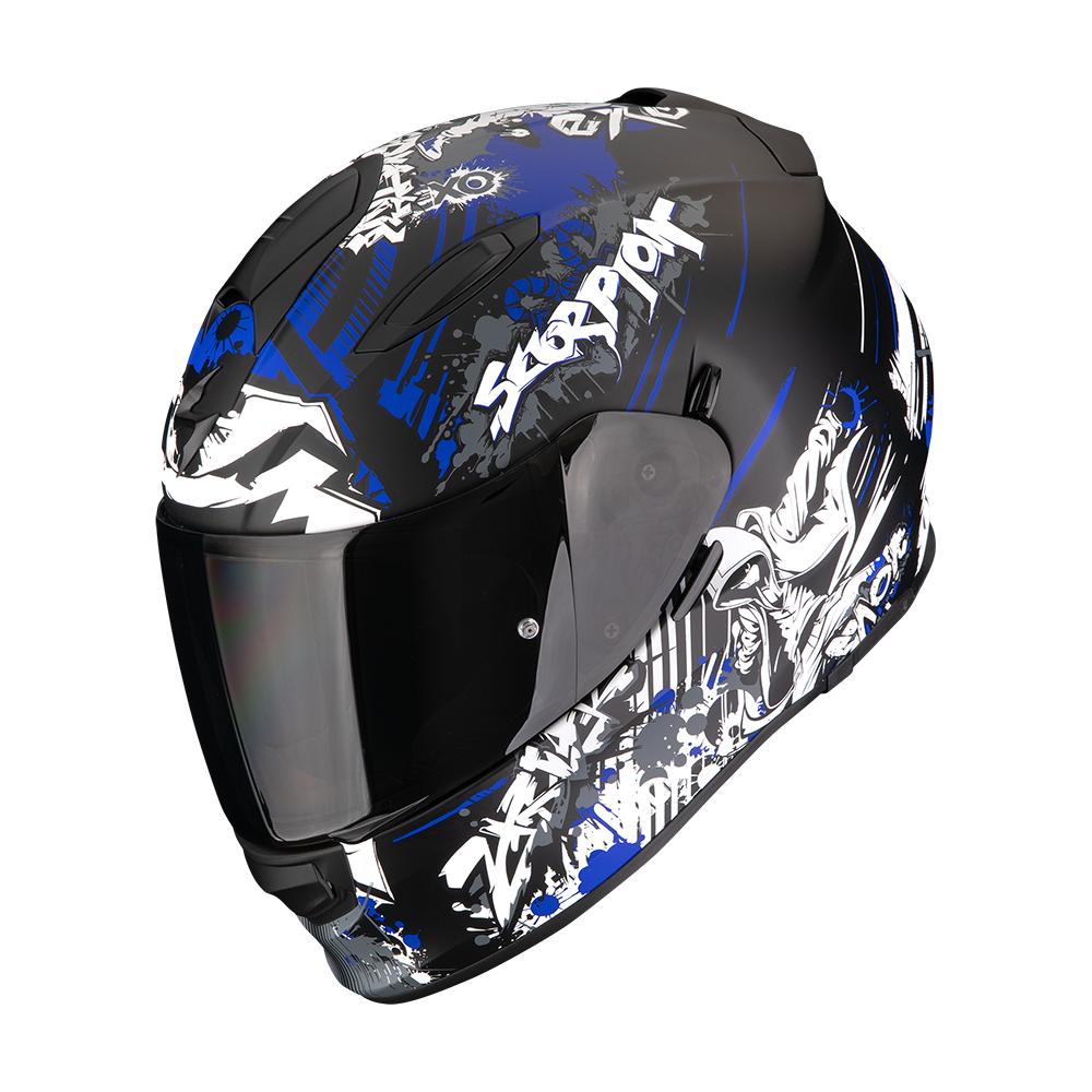 [48-515-158-02] Casco Scorpion Exo-491 Spector Mate Negro Azul (XS)