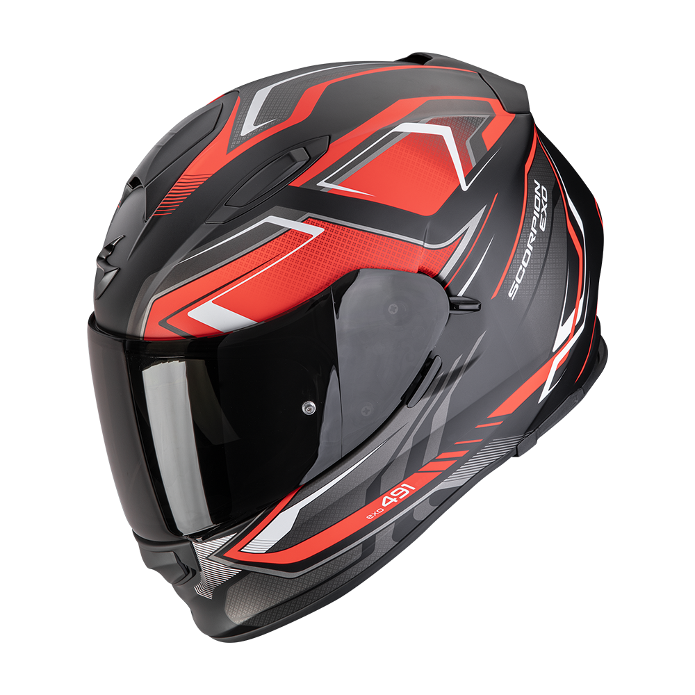 [48-517-24-02] Casco Scorpion Exo-491 Zumo Mate Negro Rojo (XS)