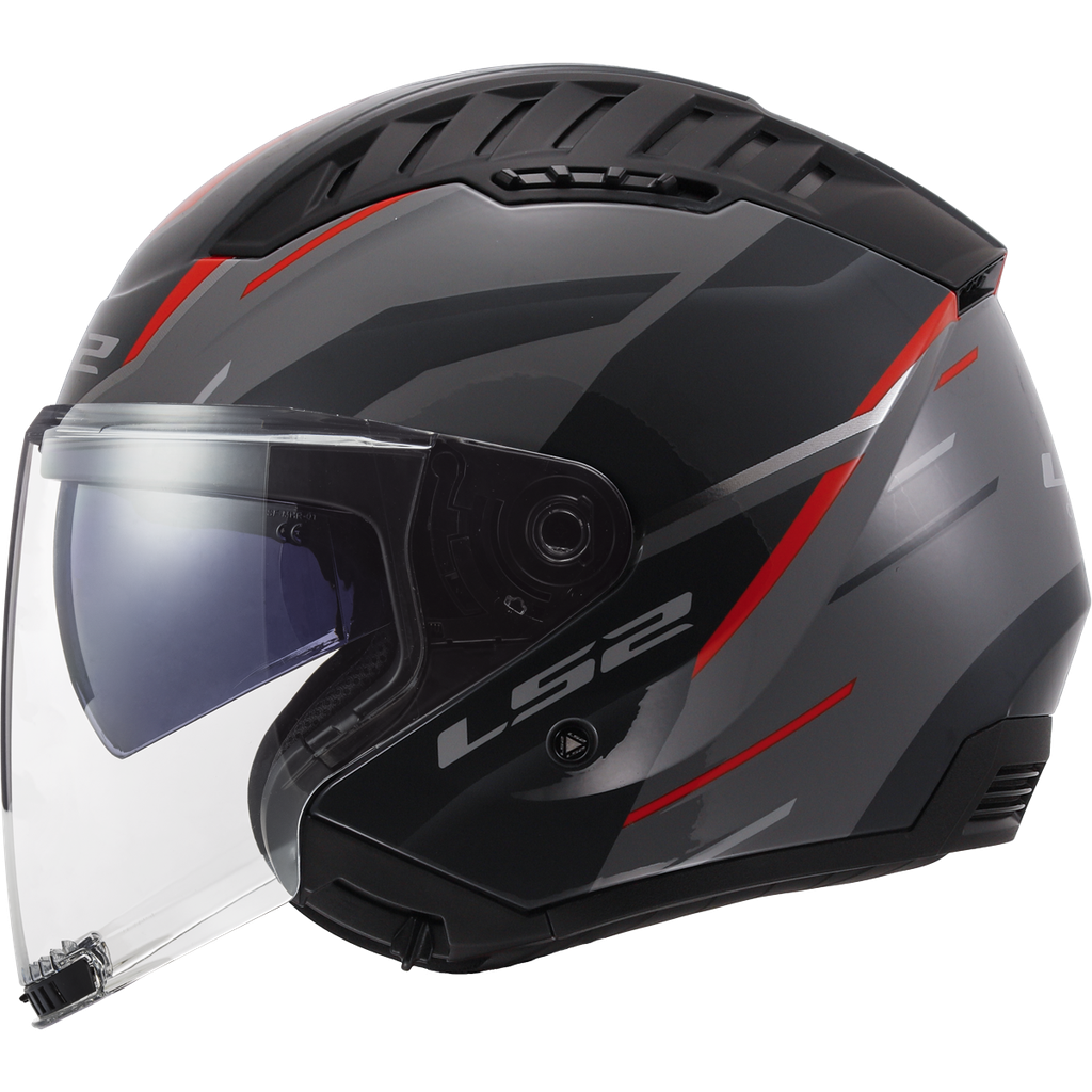 [366002232XS] LS2 OF600 COPTER II DISTON RED-06 Gris (XS)