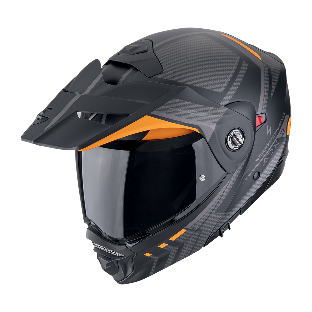 [89-504-168-02] Casco Scorpion Adx-2 Lewis Negro Mate-Naranja (XS)
