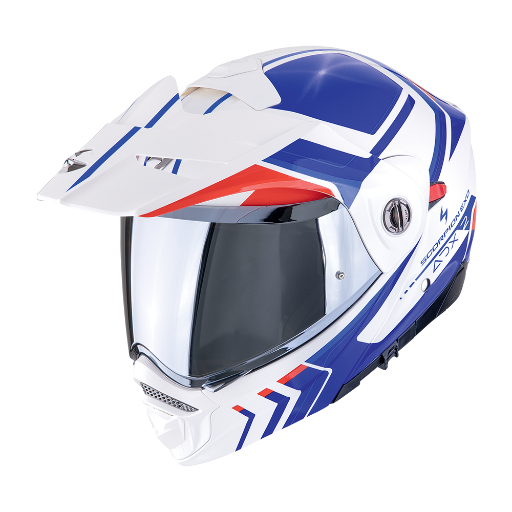 [89-504-236-02] Casco Scorpion Adx-2 Lewis Blanco-Azul-Rojo (XS)