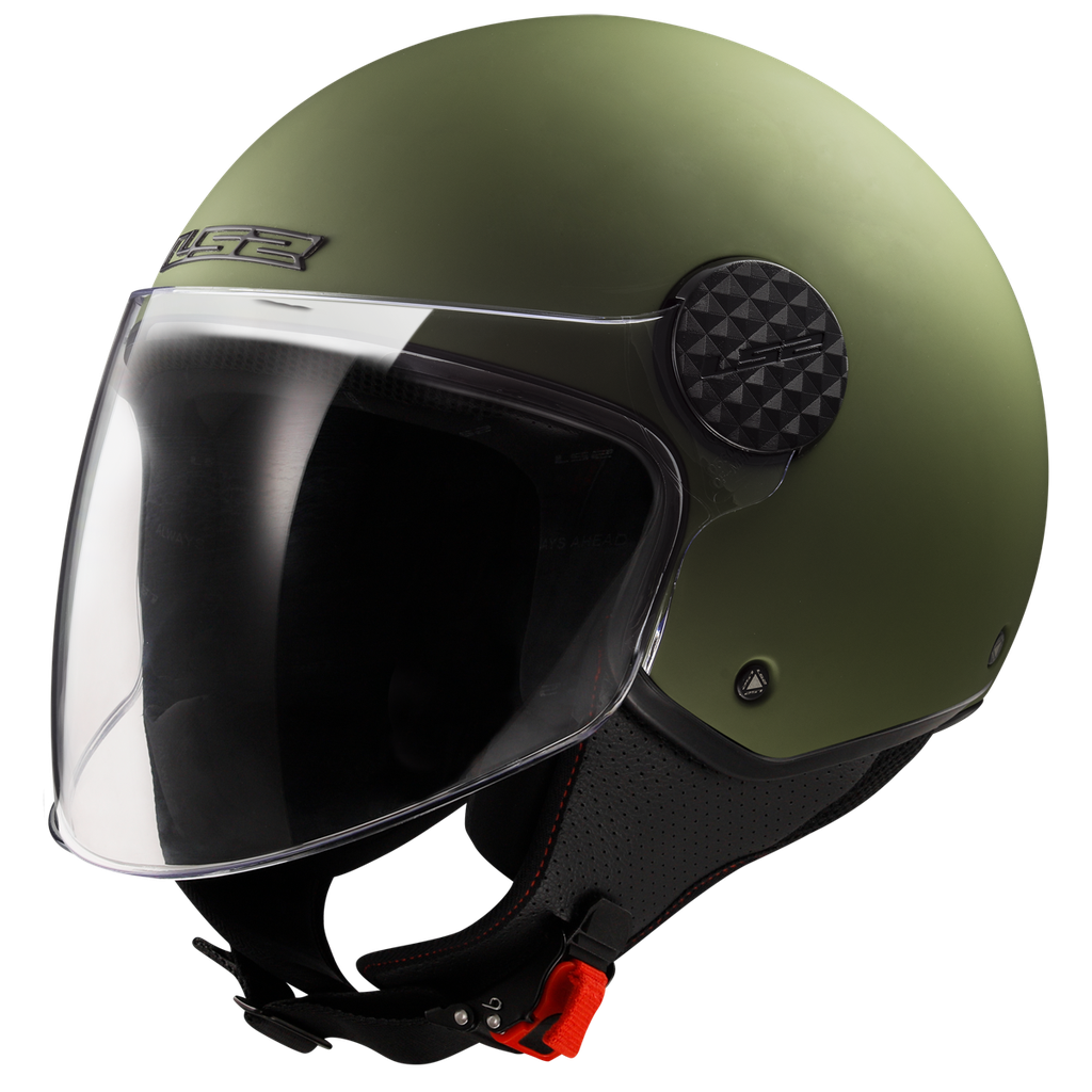 [365585062XS] Casco Moto Jet LS2 OF558 Sphere Lux II Sólido Mate Military Verde (XS)