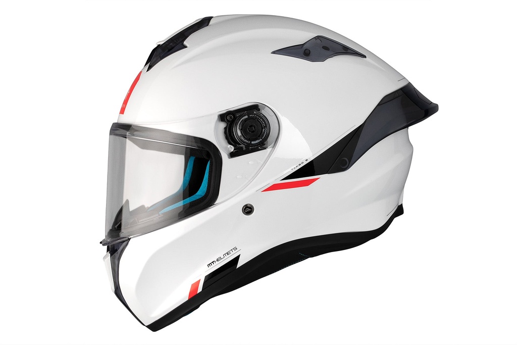 Casco Integral MT FF106B TARGO S SOLID A0 PERLA BRILLO Blanco