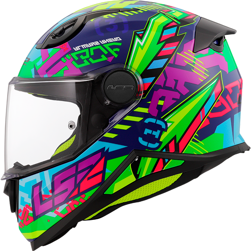 [168122360S] Casco Moto Integral LS2 FF812 Kid Svent Azul Verde (S)