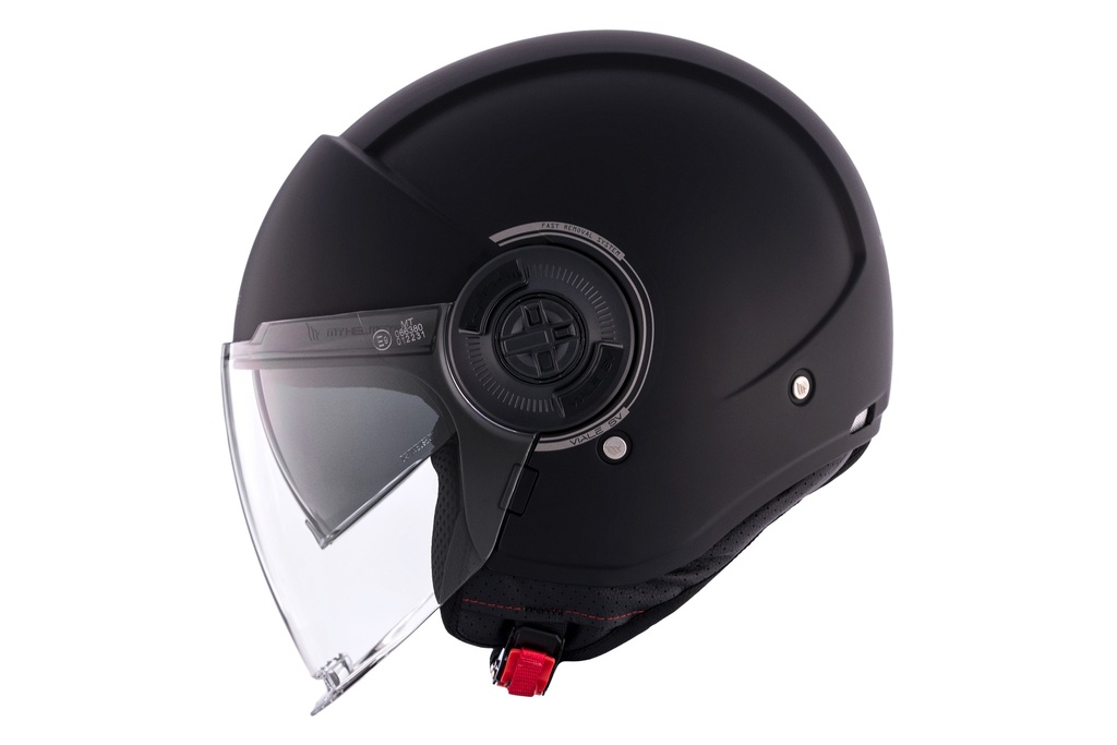 [13250000133] Casco Jet MT OF502SV B VIALE SV S SOLID A1 MATE Negro (XS)